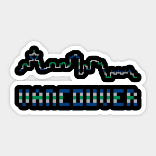 Hockey City Skyline of Vancouver in 2017 Team Colors Sticker